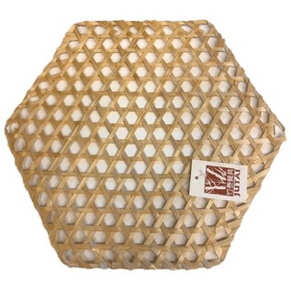 竹木造咖 竹片魚皮/竹編墊片, 圓形18cm