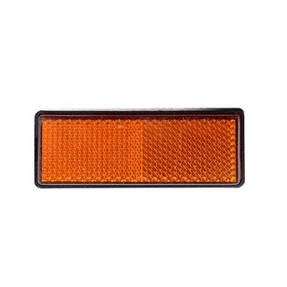 光陽機車反光片 摩托車車牌反光貼 貨車汽車反光片 電動車車燈警示燈 通用型驗車 行車安全標誌 車輛路邊停車, 1個, 長方型-橘(附一顆螺絲)