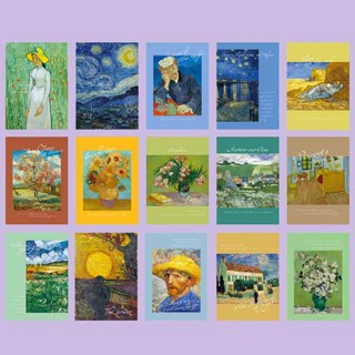 小清新藝術家明信片-梵谷明信片，多款名畫主題，傳遞溫馨祝福與藝術氣息, 1個, Multicolor