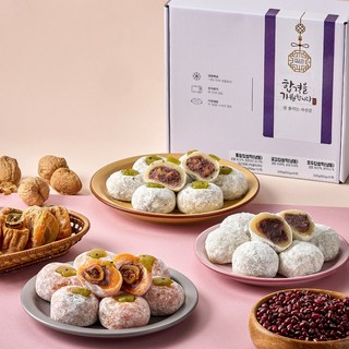 [본사직영/떡편] 찹쌀떡 3종세트 (통팥/호두/곶감), 18개, 60g