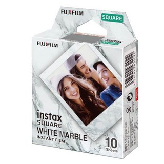 FUJIFILM instax SQUARE 白色大理石紋底片 (10張入) - 適用於 instax SQUARE 相機, 1個, instax Square 方形底片 白石紋