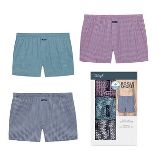 실크촉감 가벼운 순면 80수 트라이엄프남자트렁크 남성사각팬티 3매