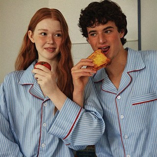 오셀픽 더 클래식 긴팔 파자마 세트 여성 남성 잠옷 커플 홈웨어