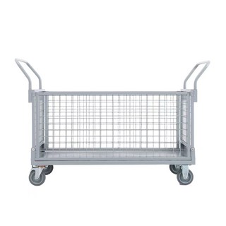 대형 접이식 카트 물류창고 운반용 수납 다용도 바구니 트롤리 튼튼한 바퀴 고하중 접이식 철제 이동식, 1개