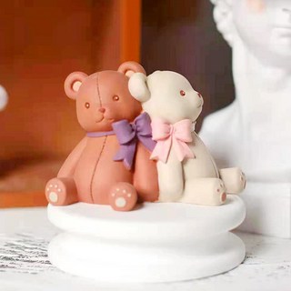 愛光臨《台灣現貨》情人節禮物 抽捧花禮 伴郎伴娘禮 姊妹禮 擴香石 抱心熊 玫瑰花熊擴香石 出風口夾 香薰 香氛石, 擴香石依靠熊2