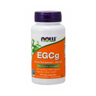 NOW Foods EGCg綠茶400mg素食膠囊, 90顆, 1罐