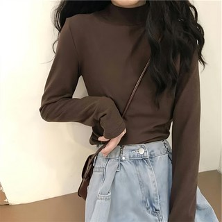 德絨發熱衣, 長袖上衣, F, 咖色