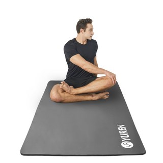 유렌 NBR 와이드 요가매트 10mm 폭90cm 홈트레이닝 운동매트, 그레이, 1개