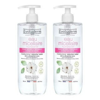 Evoluderm 保濕卸妝水 乾性&敏感性肌膚適用 750ml x 2, 2件