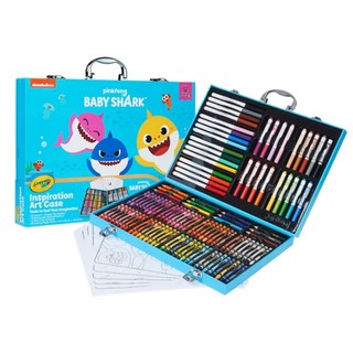 Crayola 繪兒樂 鯊魚寶寶 大藝術家套裝 64色蠟筆 彩色鉛筆 兒童畫畫組, 1個, 鯊魚寶寶大藝術家套裝