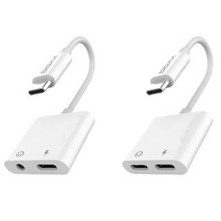 3.5 C타입 충전젠더 듀얼젠더 연결잭 이어폰 동시충전 충전어댑터, 1개