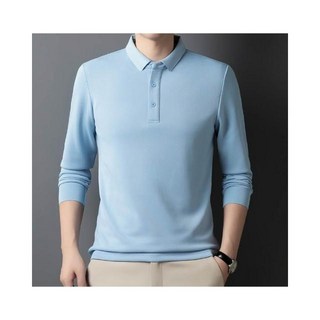 素面吸濕排汗翻領透氣涼感運動長袖POLO衫