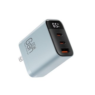 65W氮化鎵充電器，雙Type-C USB快充頭，手機筆電通用，保固2年, 1個, 藍色氮化鎵65W快充頭