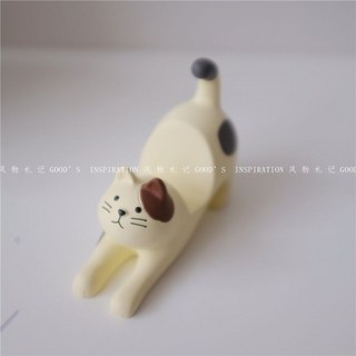 創意卡通手機支架 伸懶腰貓咪手機支架 懶人支撐架 可愛桌面擺件手機座, 白貓, 1個