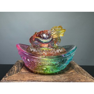 色彩繽紛金蟾蜍元寶擺件，招財納福風水擺設，居家裝飾品，提升空間質感, 龍龜