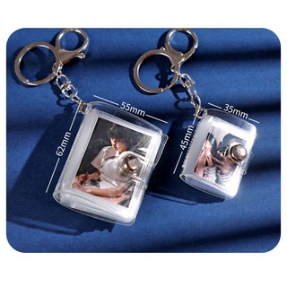 迷你相簿鑰匙扣 2吋相簿 證件照收集冊, 閃亮粉藍相簿(不沖印相片),2吋