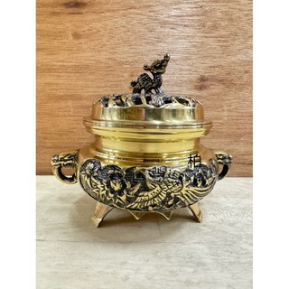 雙鳳淨爐 麒麟淨爐 淨爐 (銅) - 盤香爐 檀香爐 薰香爐 香塔爐 佛具, 1個, 雙鳳淨香爐,小2寸半