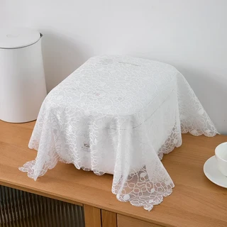 흰색 레이스 방진 커버 사각형 에어 프라이어 먼지 전기 밥 냄비 내유성 압력 보호대, 02 50x50cm, 05 01