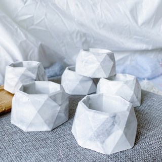 大理石紋硅藻土多肉盆栽花器，簡約小桌盆花材料, 1個, 大理石紋