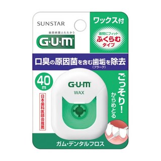 GUM 牙周護理牙線 40M (含蠟膨脹型) 膨脹牙線 口腔清潔, 1個, 一個