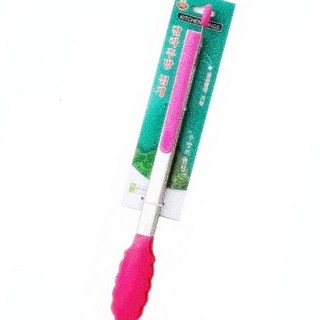 OCE 미끄럼 방지 주방 집게 L 잠금장치 있음 주방 용품 샐러드 고기 튀김 실리콘 집게, 1개