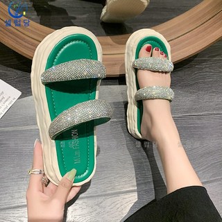 셀럽당 슬리퍼녀 송편 통굽 일자 슬리퍼 신고 다니는 비치 슬리퍼녀