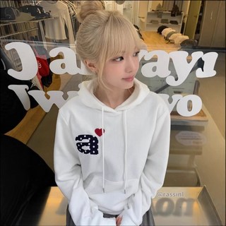 aeae 字母抓絨連帽衛衣 - 韓系修身帽衫