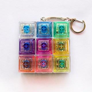 레인보우 LED 불빛 9구 청축 키보드 키캡 딸깍이