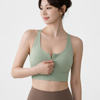 에이쏘르 편안한 앞지퍼 스포츠브라 하이서포트 브라