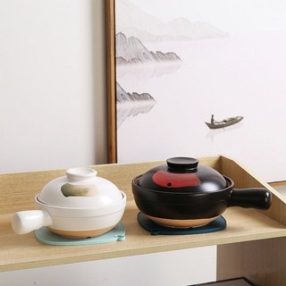 煲仔飯鍋 日式煲仔飯專用砂鍋 陶瓷傢用煤氣竈明火耐高溫幹燒 qct6r0, 白紅紋1.1L(1-2人）, 1個