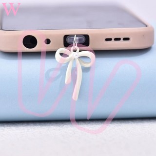 휴대폰 C타입 충전구 방진 마개 진주 에나멜 리본, 2개, 흰색