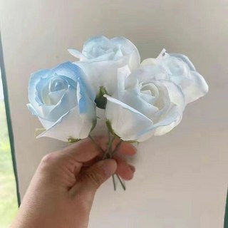 畢業花束 碎冰藍玫瑰生日禮物，送閨蜜女友特別的18歲成年禮花束, 1個, 4朵碎冰藍