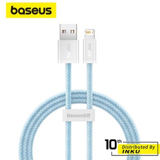 倍思 靈動快充線 2.4A USB轉Lightning 蘋果數據線 1m 2m, 深灰藍, 1個