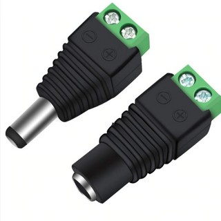 커낵터 잭 소켓 플러그 잭 아답터 전원 젠더 암수 세트, 1세트, 5.5*2.1mm