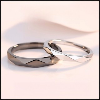 LUNE 925純銀菱形對戒 時尚造型 食指 轉運戒指