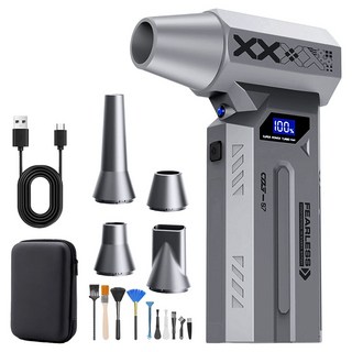 HUIJII 초강력 무선 에어건 200000 RPM 빠르게 먼지를 제거하는 휴대용 블로워, Z3, 실버색