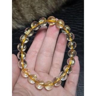 追蹤斐棐水晶領折扣）招財玻璃體白底鈦晶手珠95mm 16圍 版鈦晶老料鈦晶 吸引力法則 量子力學 冥想水晶