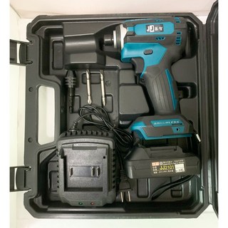 JJ 鋰電衝擊起子機 21V 2.0AH/3.0AH 充電式風炮 大扭力衝擊扳手 螺絲刀起子機, 1個, JJ輕便型衝擊起子 2.0AH單電_塑盒