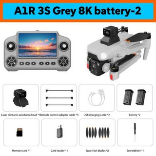 촬영드론 야외활용 조종간편 샤오미 호환 A1R 3S 5G 360 스크린 제어 ° 장애물 회피 GPS 자동귀환 8K 카메라 항공, 7)Grey-8K-battery-2