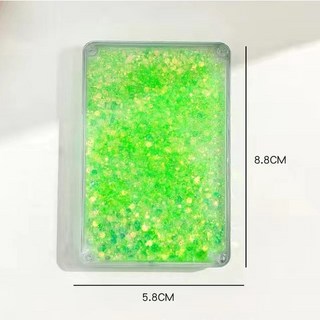 咕卡 卡磚 diy 咕卡磚 流沙咕卡磚 咕卡套裝 咕卡盤 咕卡套 估卡磚 咕卡磚套裝 咕卡磚貼紙 咕盤小磚塊 壓克力磚, 1個, 夢幻綠