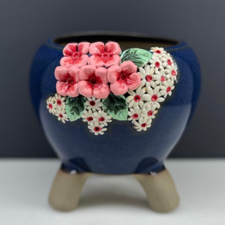 169 마리공방 큐티분 도자기수제화분 다육이가 잘 자랄수 있는 화분, 코발트, 1개