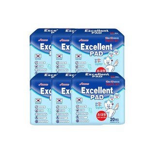 엑셀런트 초대형 패드(20매)X6개(1타)/강아지/배변/패드/애견/반려견/애완견/개/대변/위생/소변