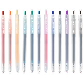 델리 델라이트 젤펜 0.5mm 12색, 혼합색상, 1세트