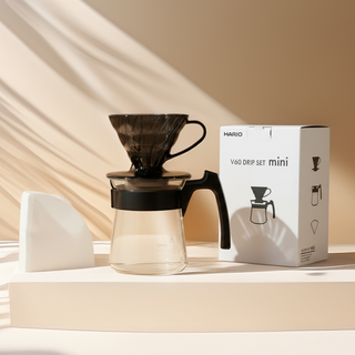 하리오 핸드드립 선물세트 1인용 미니 홈카페 드리퍼+서버+필터40매 포함, 드리퍼(1개)+서버(1개)+필터(40매), 1세트, 300ml