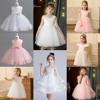 達通現貨 女童蓬蓬裙蝴蝶結公主裙 花童禮服 女童連身裙小洋裝幼兒園畢業拍照禮服 兒童花朵表演主持人公主裙生日網紗裙連衣裙