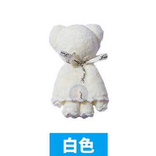 小熊造型毛巾 桌上禮 婚禮小物 30*30公分 附贈提袋, 白色, 1個