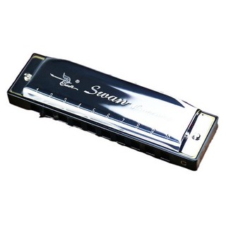 台灣JAZZY 天鵝銀色10孔C調布魯斯口琴 - 初學者專業演奏口琴入門樂器 Blues, 1個