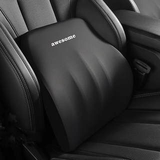 하루꿈 고급형 메모리폼 허리베개 쾌적 통기 요추 지지대 등받이쿠션 차량용품 사무실겸용, 1개, 블랙