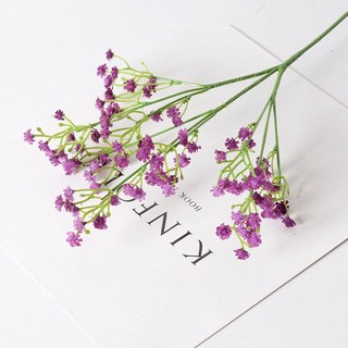 台灣現貨 捧花 滿天星 3支 仿真花束 浪漫婚禮拍照道具 婚紗鄉村風裝飾, 深紫色, 1個