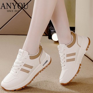 운동화 여성 가죽 봄가을 신상품 두꺼운 바닥 미끄럼 방지 신발